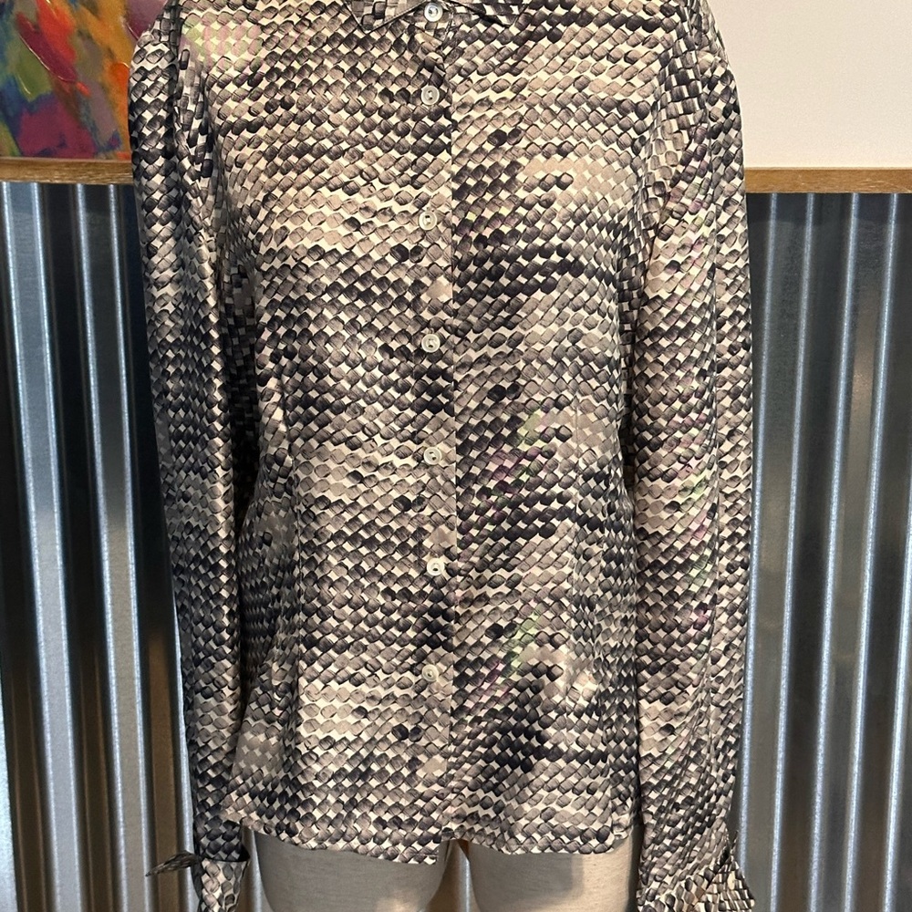 Patterned Black and Gray Women's Top